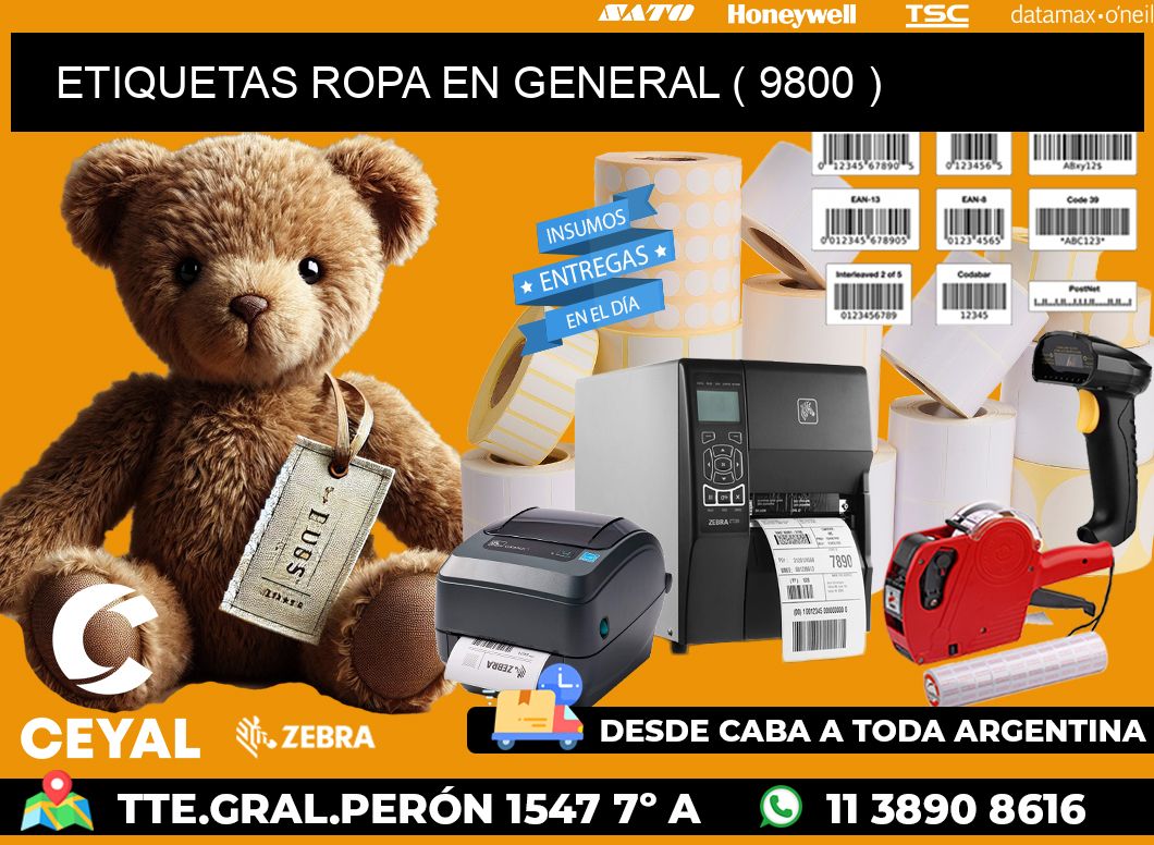 ETIQUETAS ROPA EN GENERAL ( 9800 )