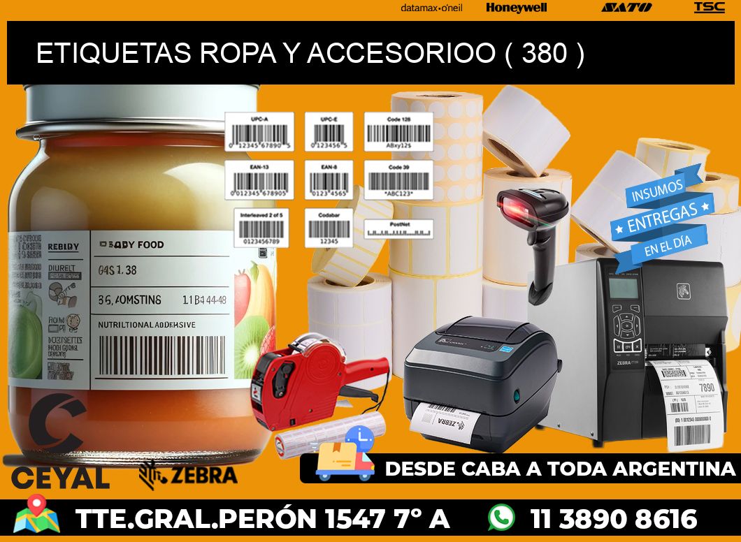 ETIQUETAS ROPA Y ACCESORIOO ( 380 )