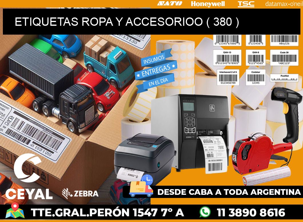 ETIQUETAS ROPA Y ACCESORIOO ( 380 )