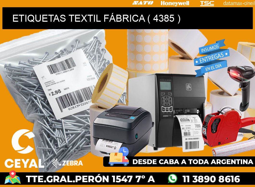 ETIQUETAS TEXTIL FÁBRICA ( 4385 )