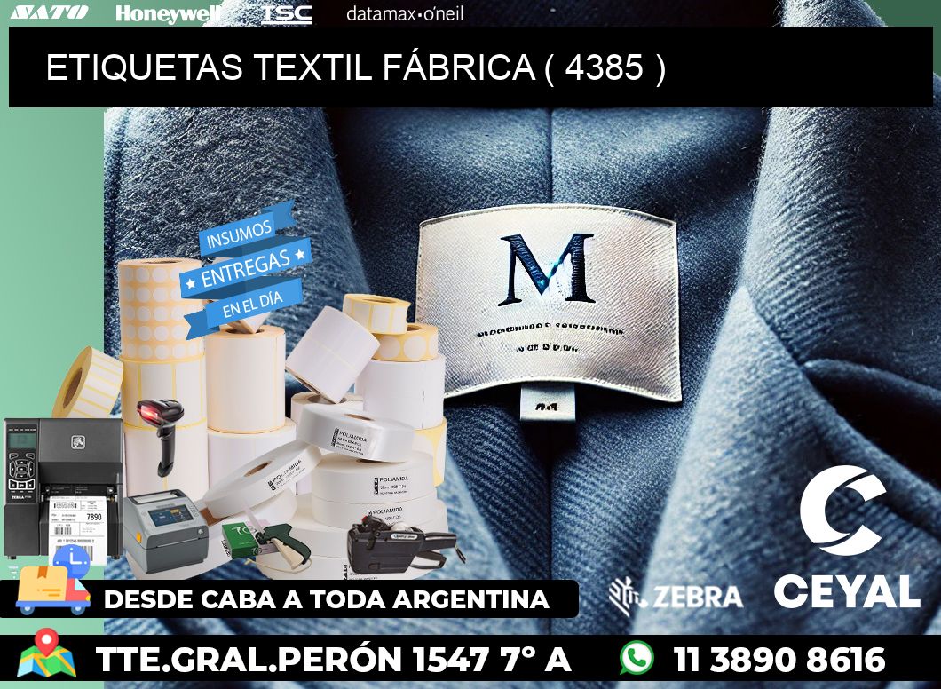 ETIQUETAS TEXTIL FÁBRICA ( 4385 )