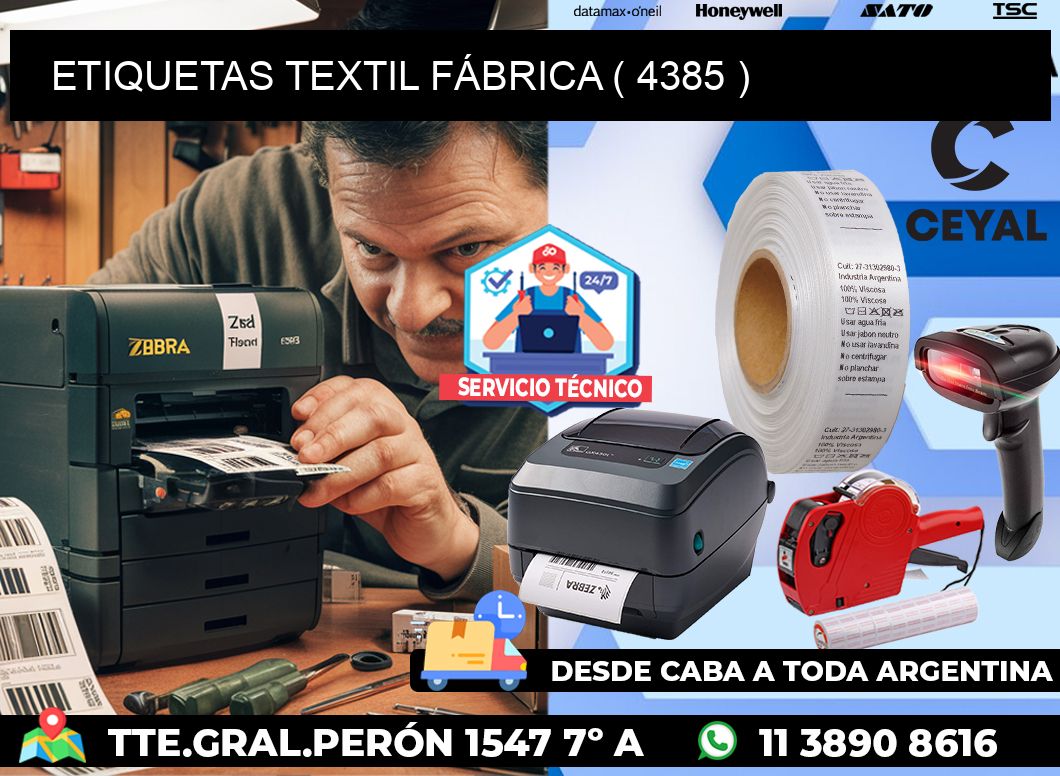 ETIQUETAS TEXTIL FÁBRICA ( 4385 )