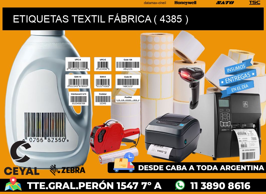 ETIQUETAS TEXTIL FÁBRICA ( 4385 )