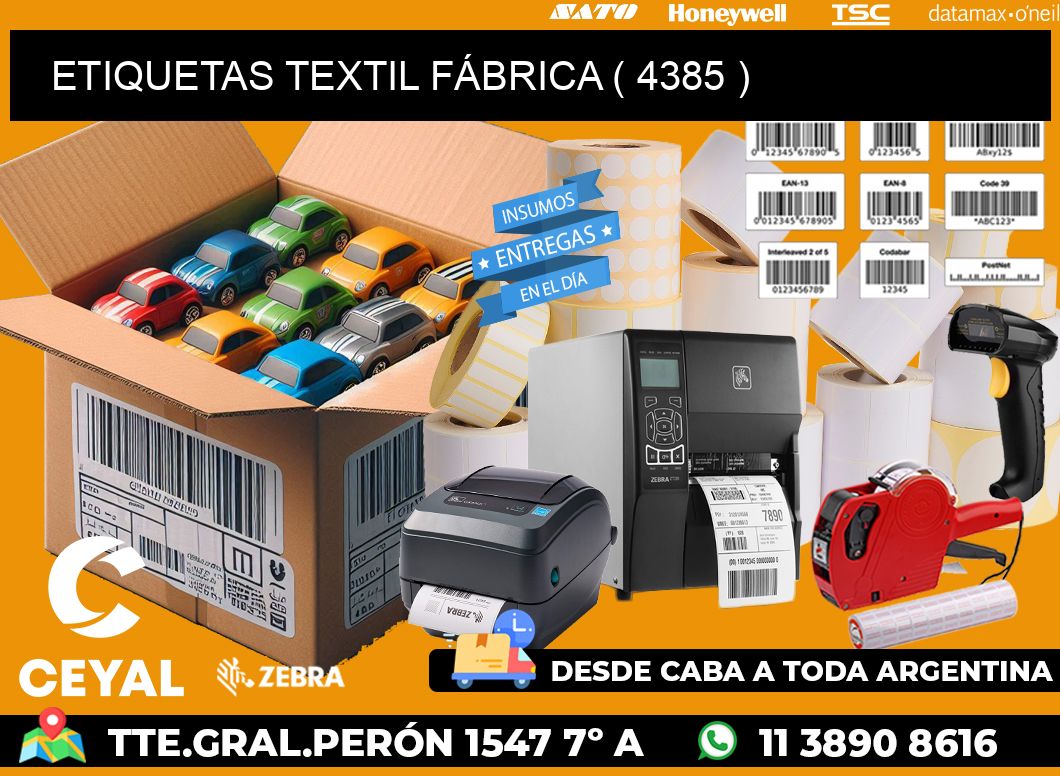 ETIQUETAS TEXTIL FÁBRICA ( 4385 )