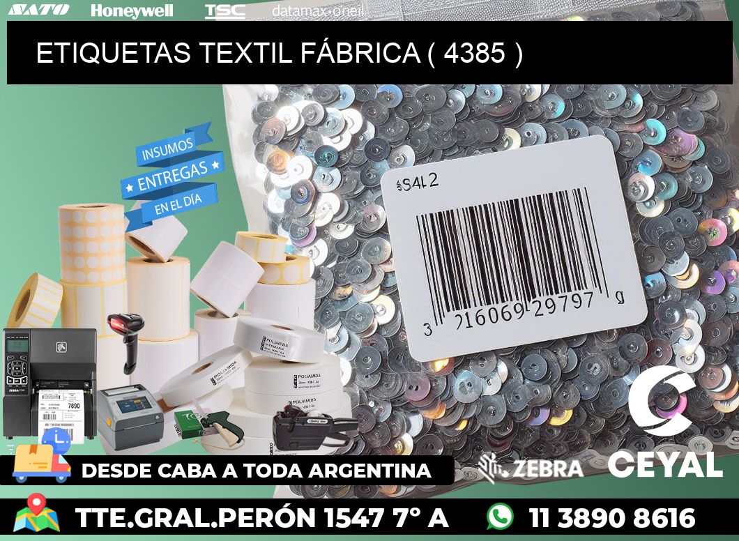 ETIQUETAS TEXTIL FÁBRICA ( 4385 )