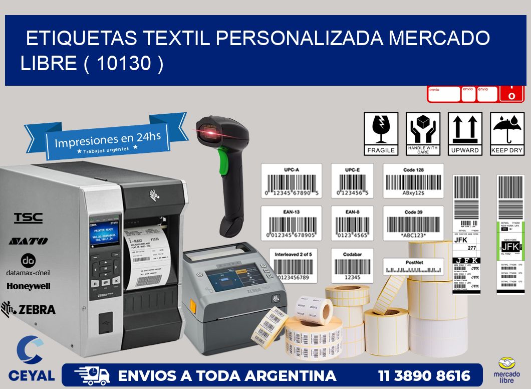 ETIQUETAS TEXTIL PERSONALIZADA MERCADO LIBRE ( 10130 )