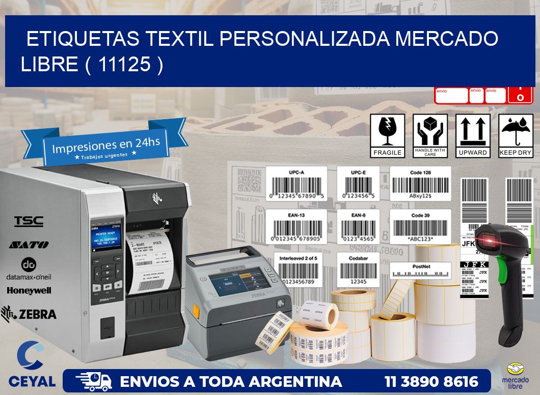 ETIQUETAS TEXTIL PERSONALIZADA MERCADO LIBRE ( 11125 )