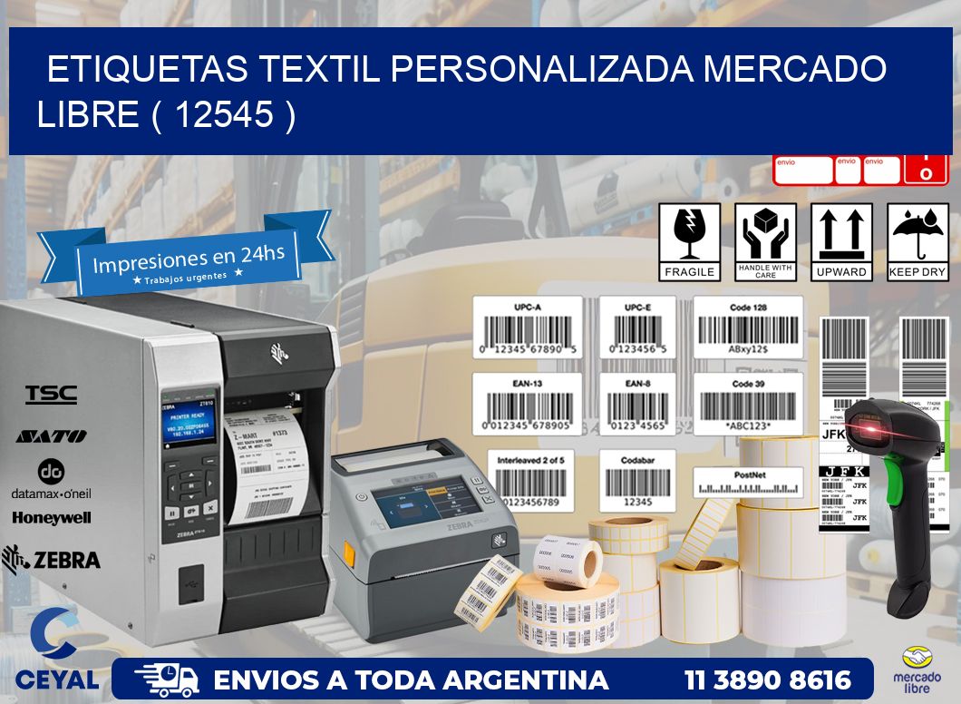 ETIQUETAS TEXTIL PERSONALIZADA MERCADO LIBRE ( 12545 )