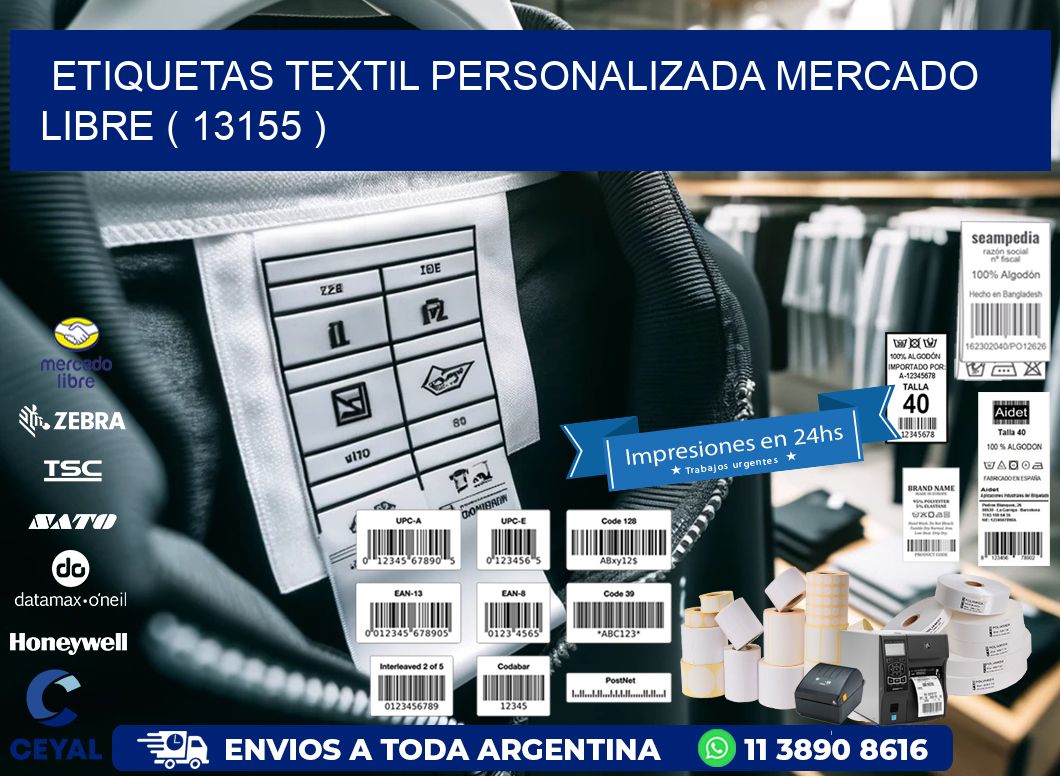 ETIQUETAS TEXTIL PERSONALIZADA MERCADO LIBRE ( 13155 )