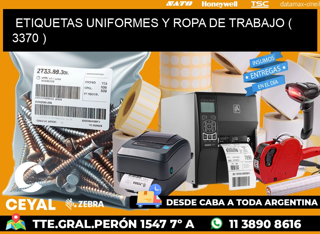 ETIQUETAS UNIFORMES Y ROPA DE TRABAJO ( 3370 )