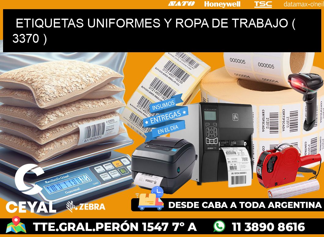 ETIQUETAS UNIFORMES Y ROPA DE TRABAJO ( 3370 )