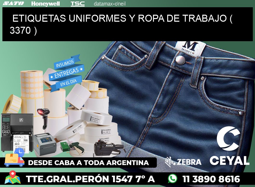 ETIQUETAS UNIFORMES Y ROPA DE TRABAJO ( 3370 )