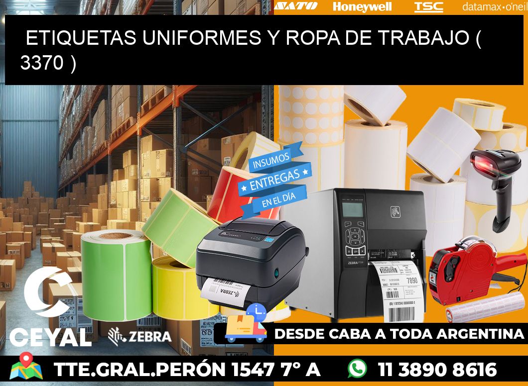 ETIQUETAS UNIFORMES Y ROPA DE TRABAJO ( 3370 )