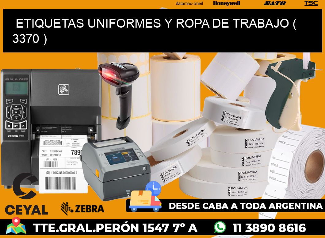 ETIQUETAS UNIFORMES Y ROPA DE TRABAJO ( 3370 )