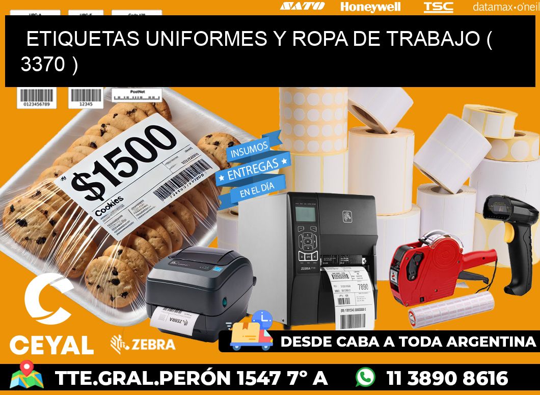 ETIQUETAS UNIFORMES Y ROPA DE TRABAJO ( 3370 )