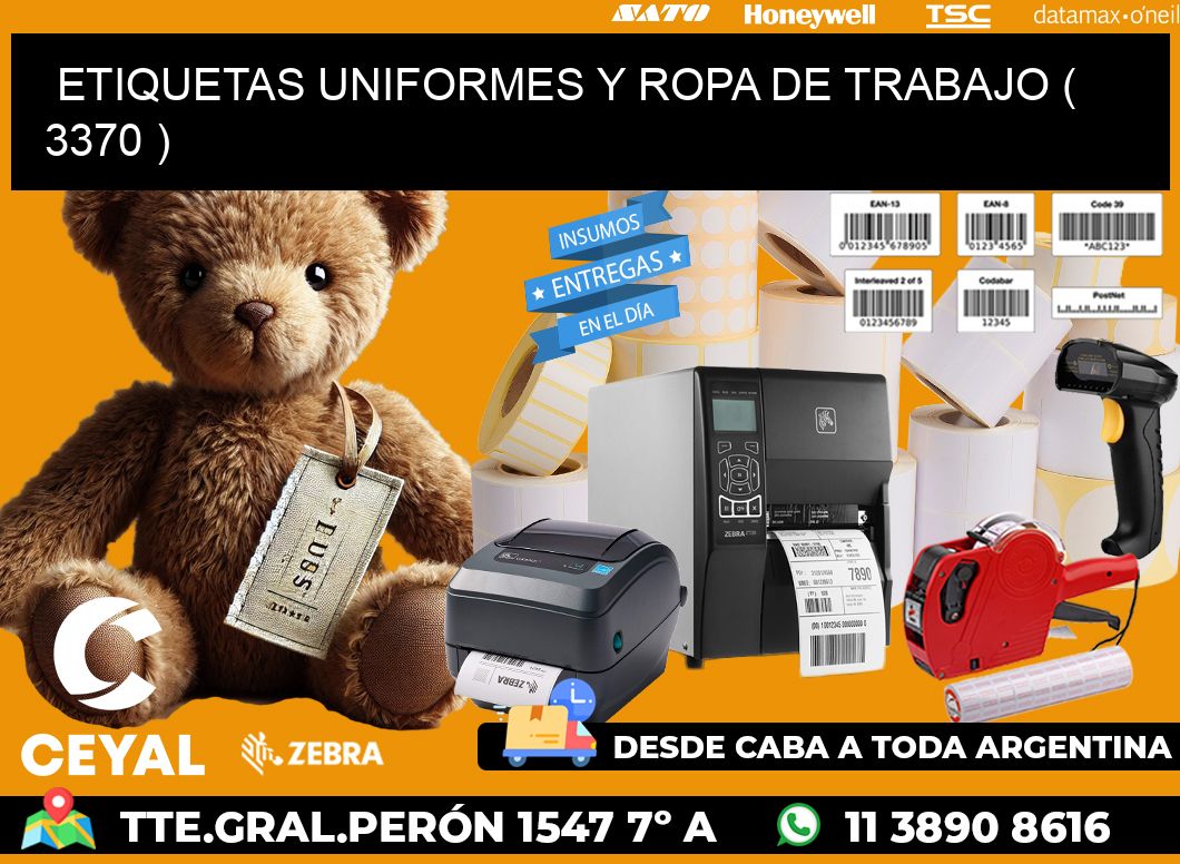 ETIQUETAS UNIFORMES Y ROPA DE TRABAJO ( 3370 )