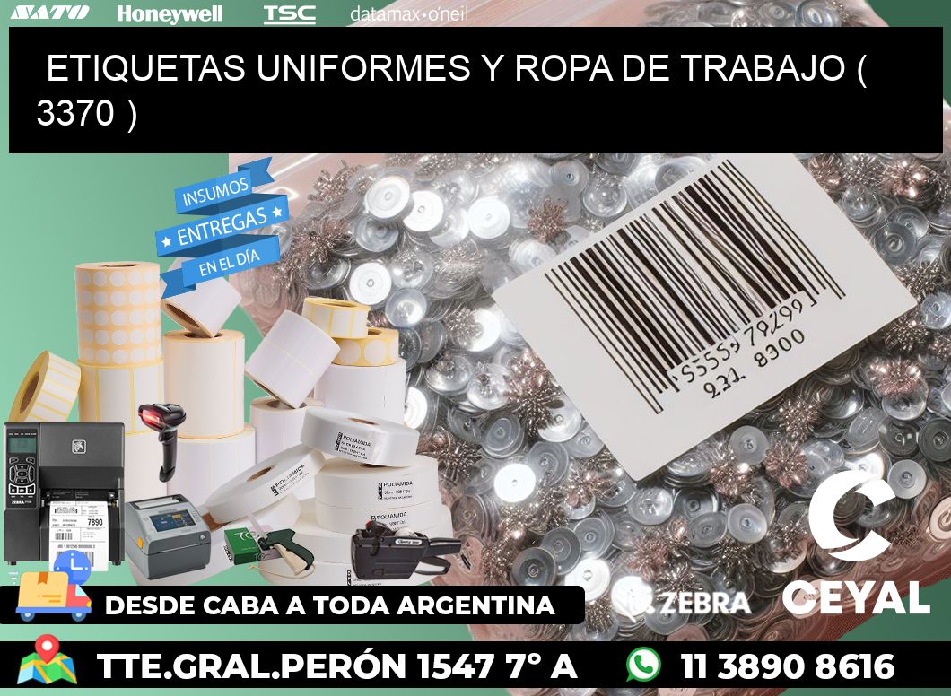 ETIQUETAS UNIFORMES Y ROPA DE TRABAJO ( 3370 )