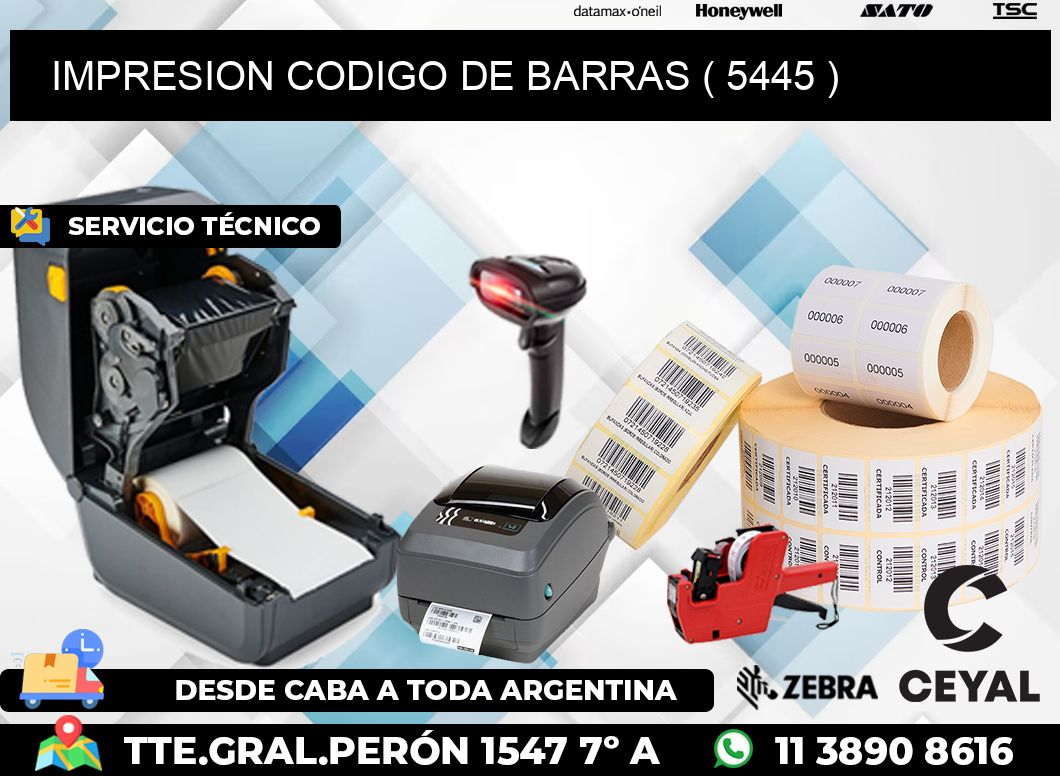 IMPRESION CODIGO DE BARRAS ( 5445 )