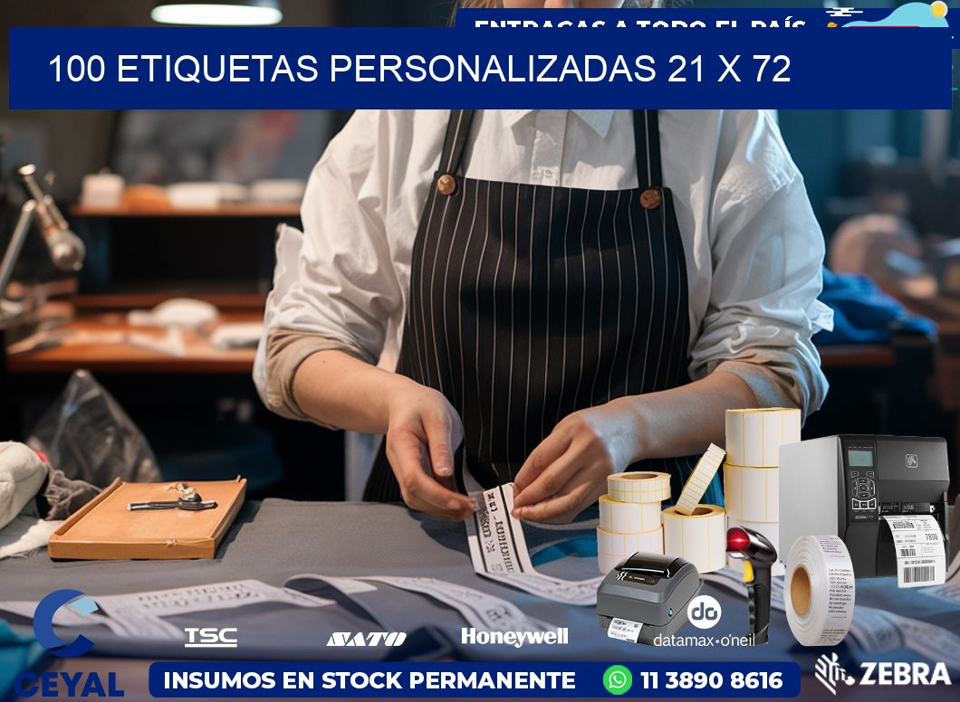 100 ETIQUETAS PERSONALIZADAS 21 x 72