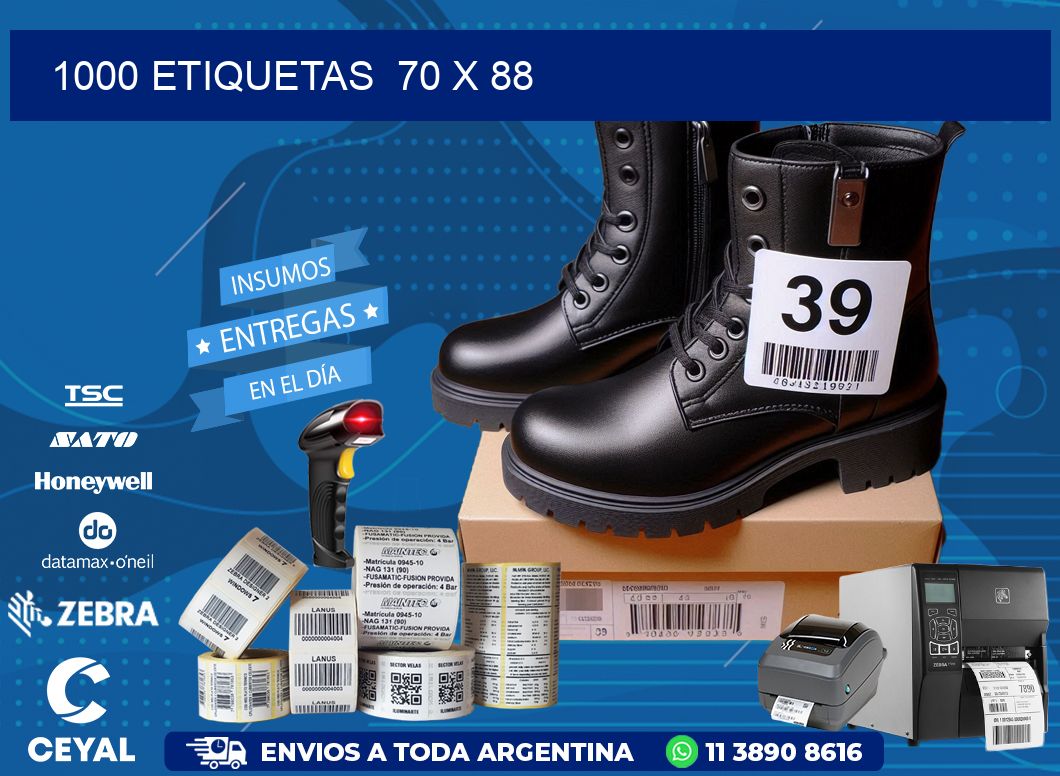 1000 ETIQUETAS  70 x 88