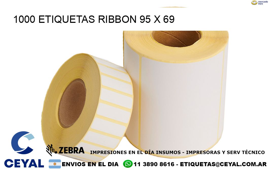 1000 ETIQUETAS RIBBON 95 x 69