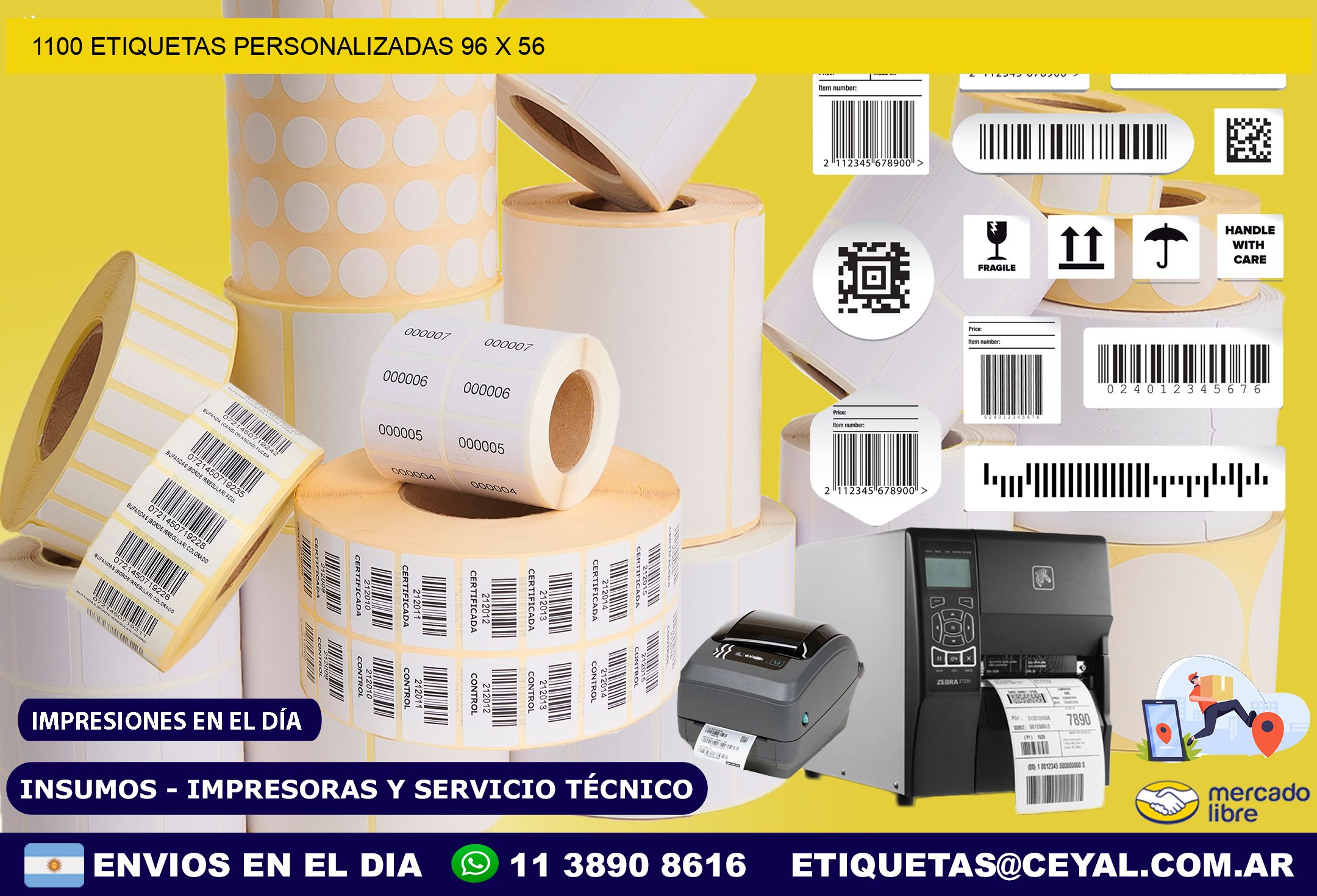 1100 ETIQUETAS PERSONALIZADAS 96 x 56