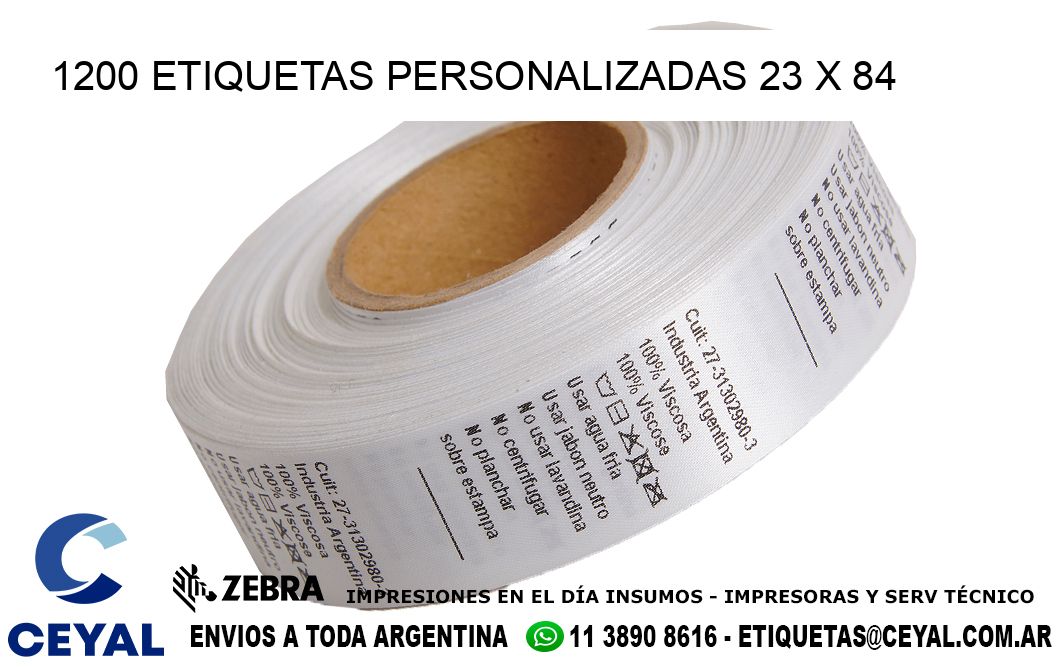 1200 ETIQUETAS PERSONALIZADAS 23 x 84