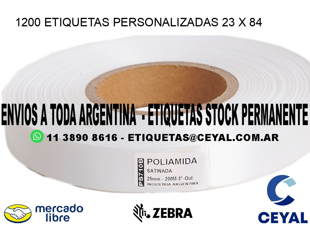 1200 ETIQUETAS PERSONALIZADAS 23 x 84