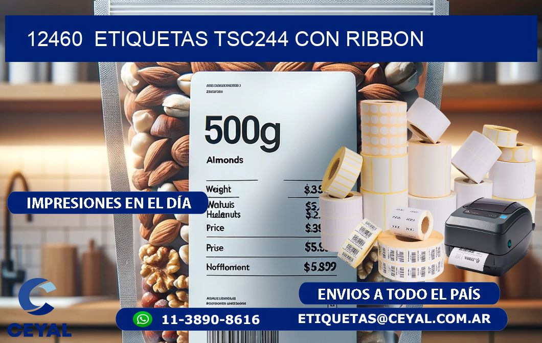 12460  ETIQUETAS TSC244 CON RIBBON