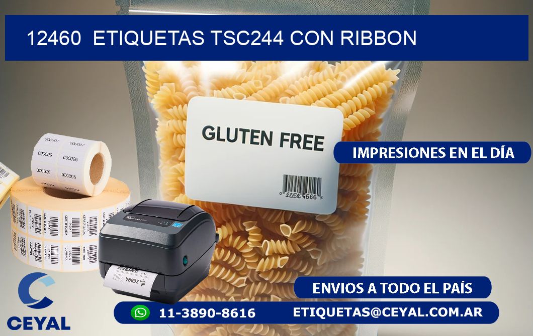 12460  ETIQUETAS TSC244 CON RIBBON