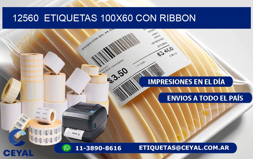 12560  ETIQUETAS 100X60 CON RIBBON