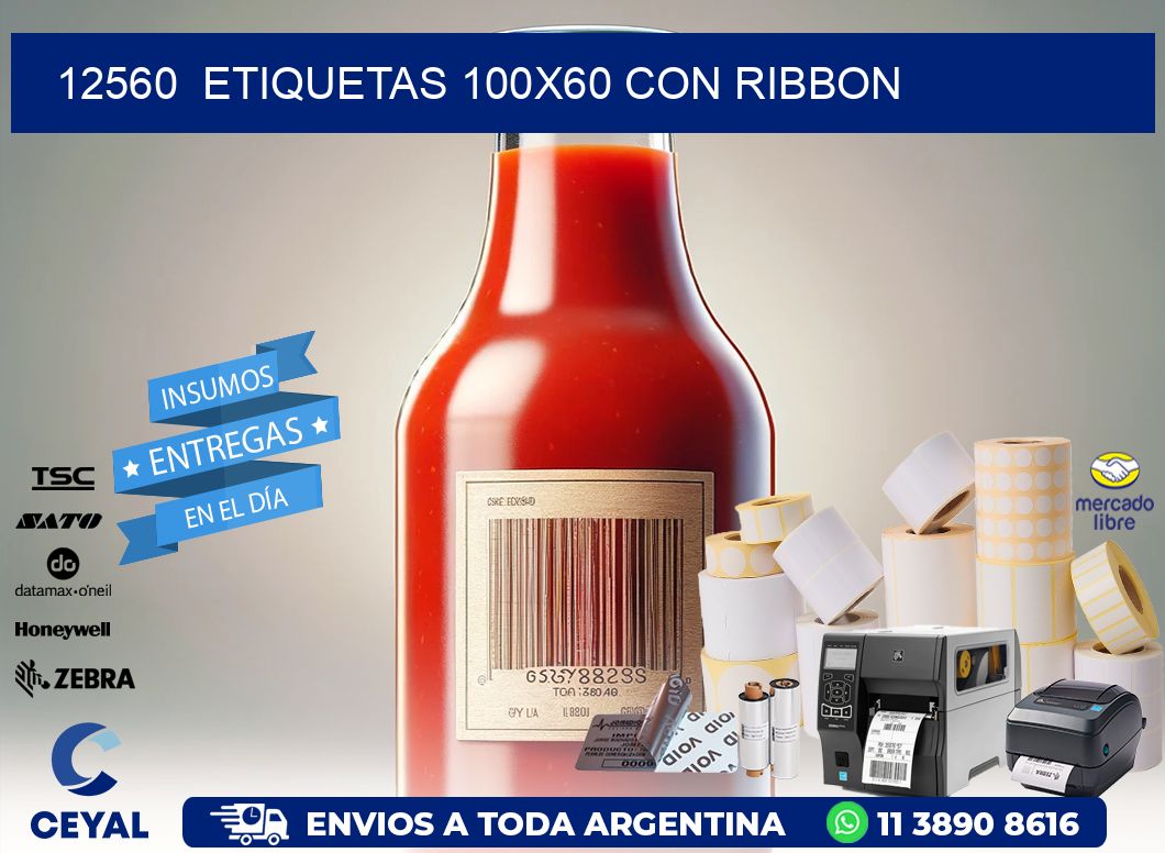 12560  ETIQUETAS 100X60 CON RIBBON