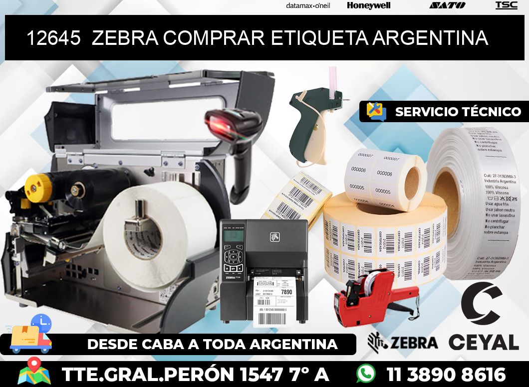 12645  ZEBRA COMPRAR ETIQUETA ARGENTINA