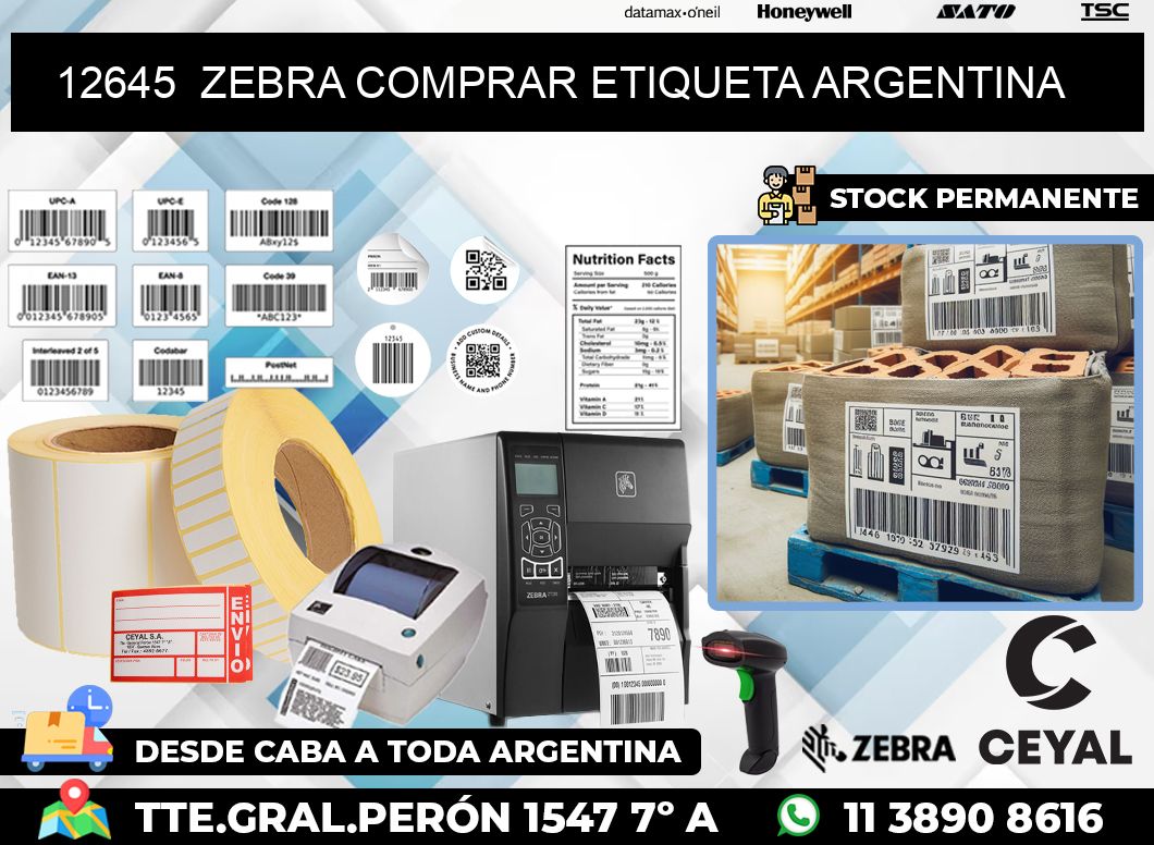 12645  ZEBRA COMPRAR ETIQUETA ARGENTINA