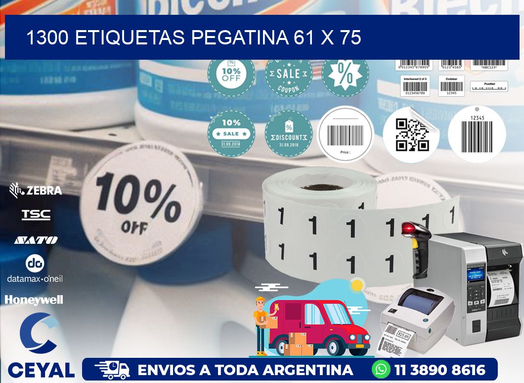 1300 ETIQUETAS PEGATINA 61 x 75