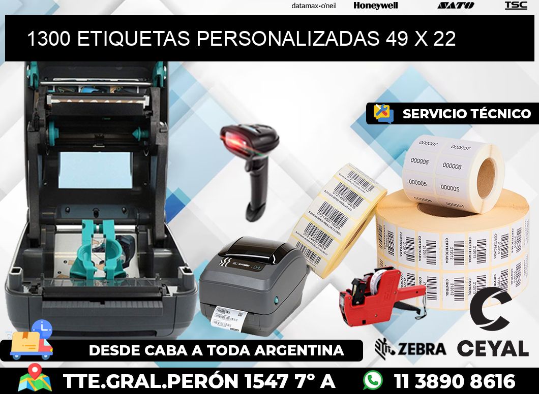 1300 ETIQUETAS PERSONALIZADAS 49 x 22