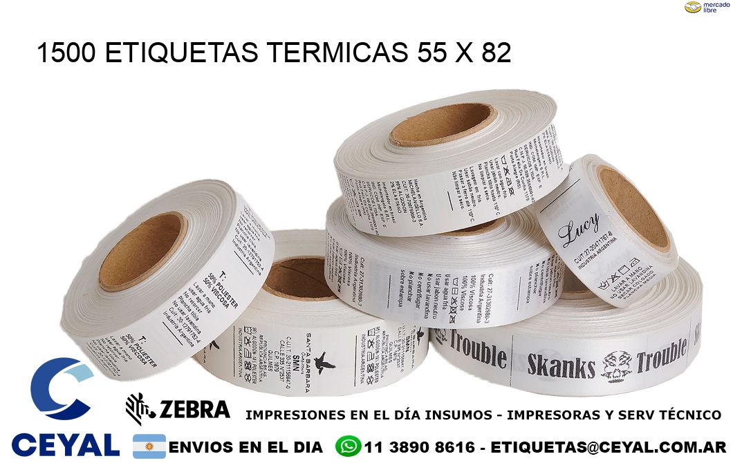 1500 ETIQUETAS TERMICAS 55 x 82