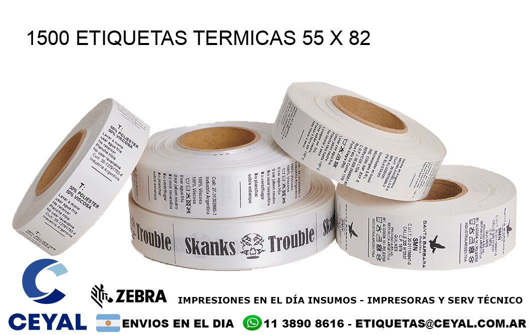 1500 ETIQUETAS TERMICAS 55 x 82