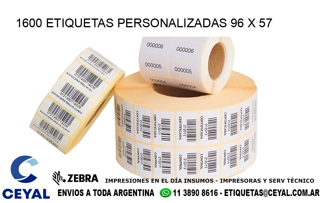 1600 ETIQUETAS PERSONALIZADAS 96 x 57