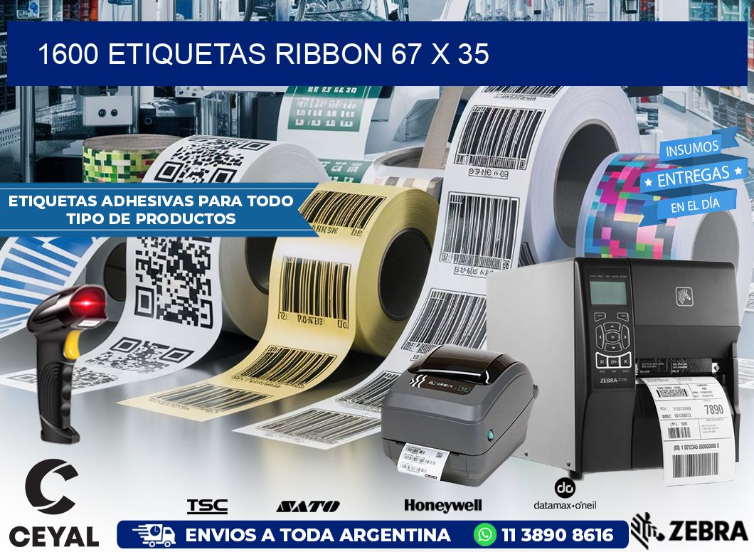 1600 ETIQUETAS RIBBON 67 x 35