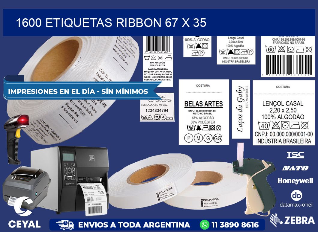 1600 ETIQUETAS RIBBON 67 x 35