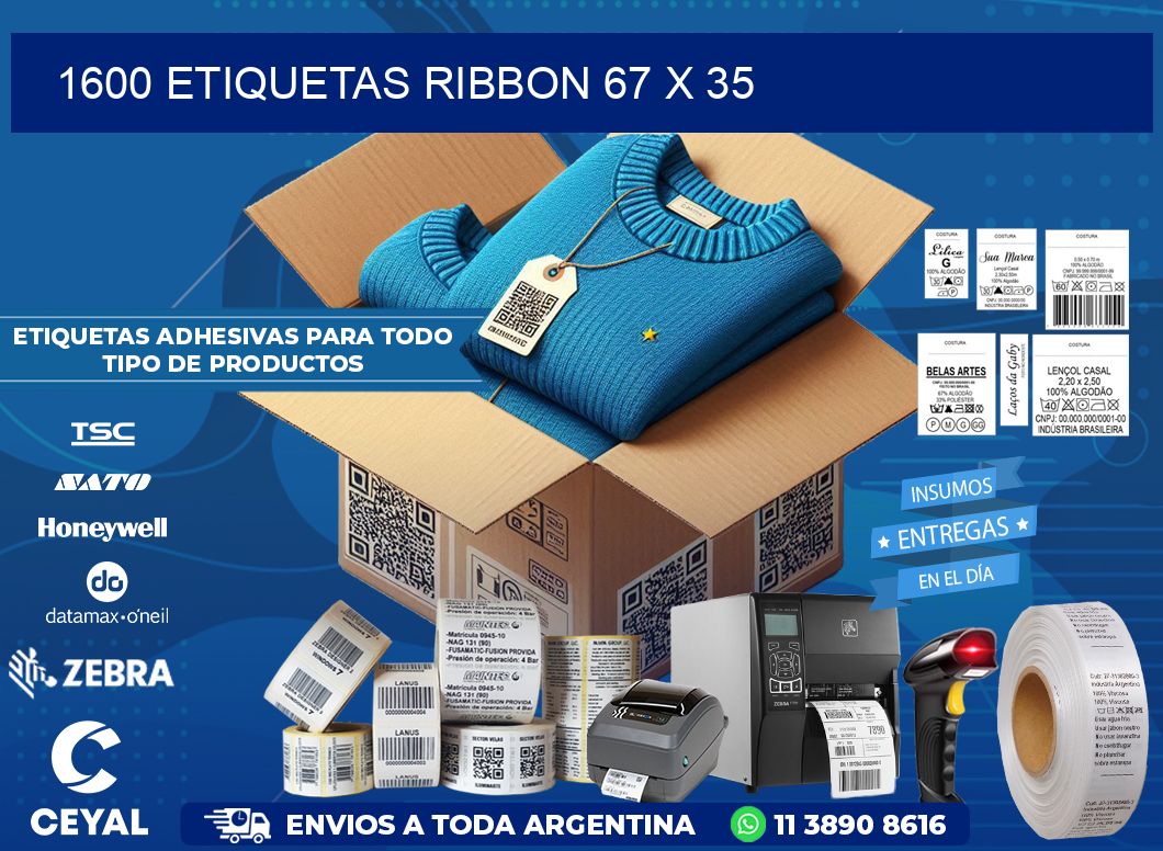 1600 ETIQUETAS RIBBON 67 x 35