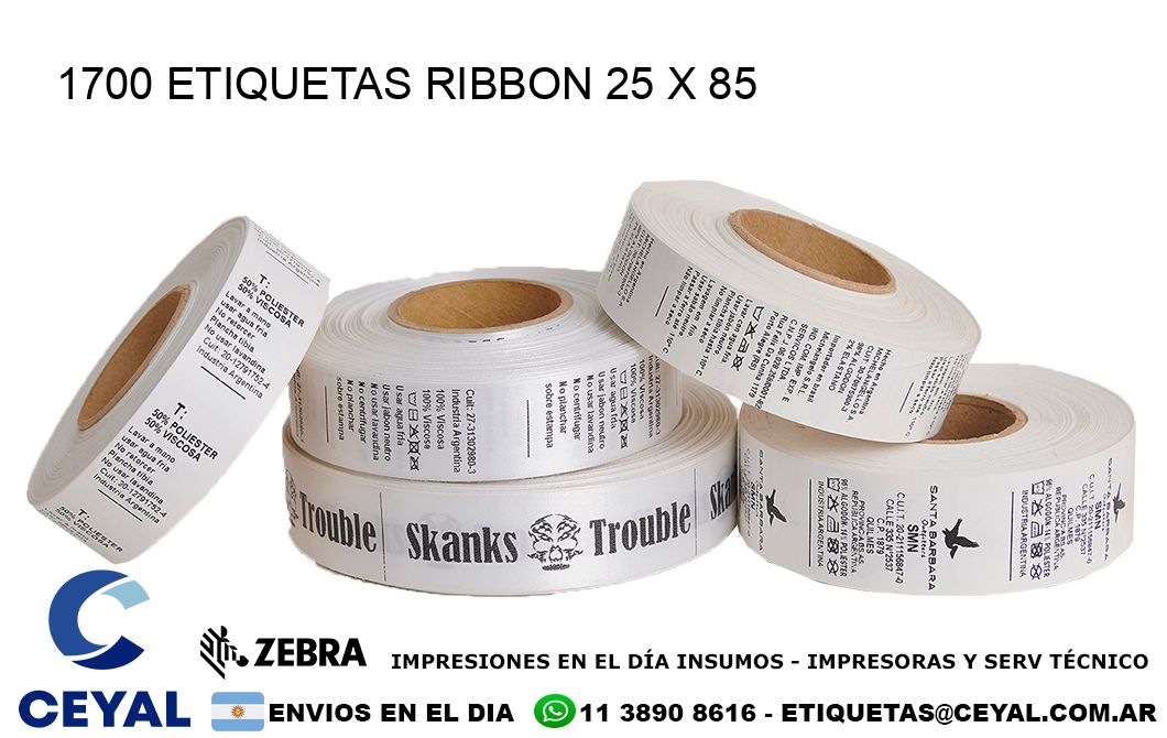 1700 ETIQUETAS RIBBON 25 x 85