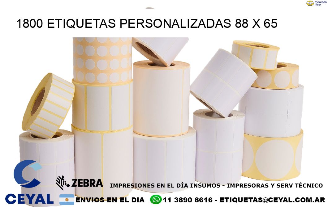 1800 ETIQUETAS PERSONALIZADAS 88 x 65