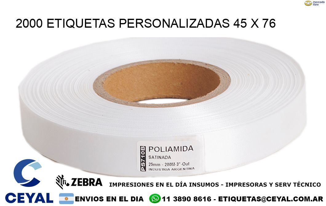 2000 ETIQUETAS PERSONALIZADAS 45 x 76