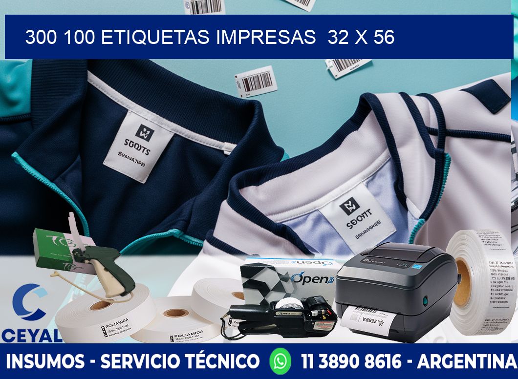 300 100 ETIQUETAS IMPRESAS  32 x 56