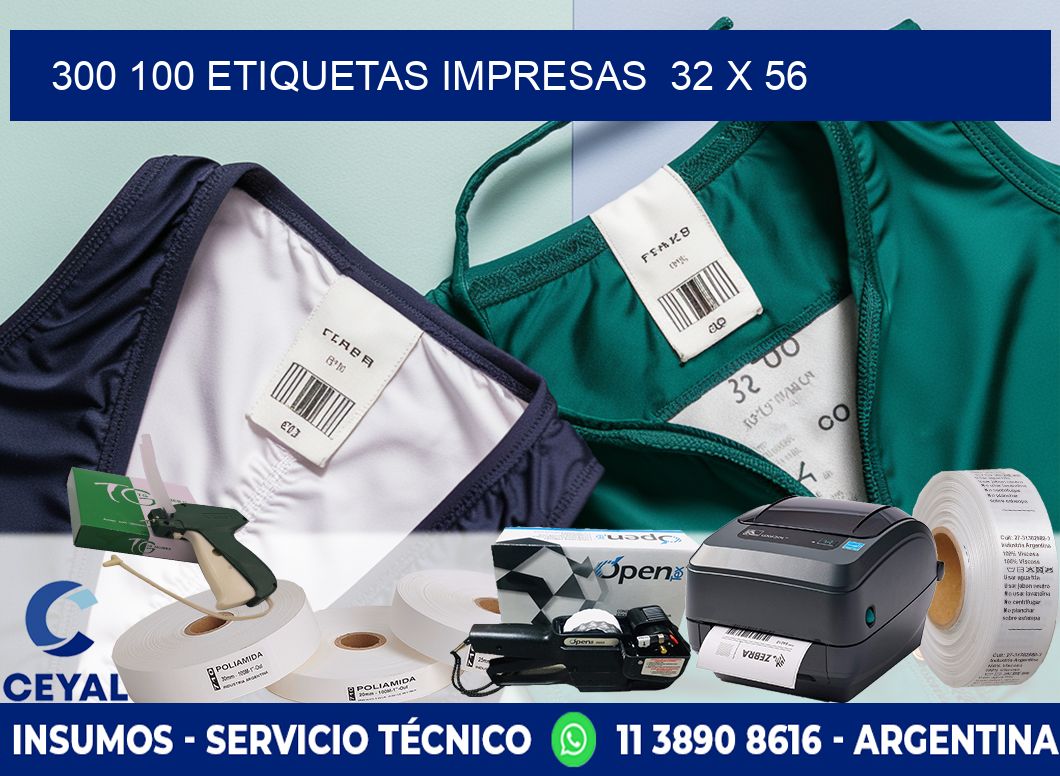 300 100 ETIQUETAS IMPRESAS  32 x 56