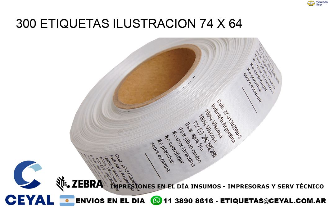 300 ETIQUETAS ILUSTRACION 74 x 64
