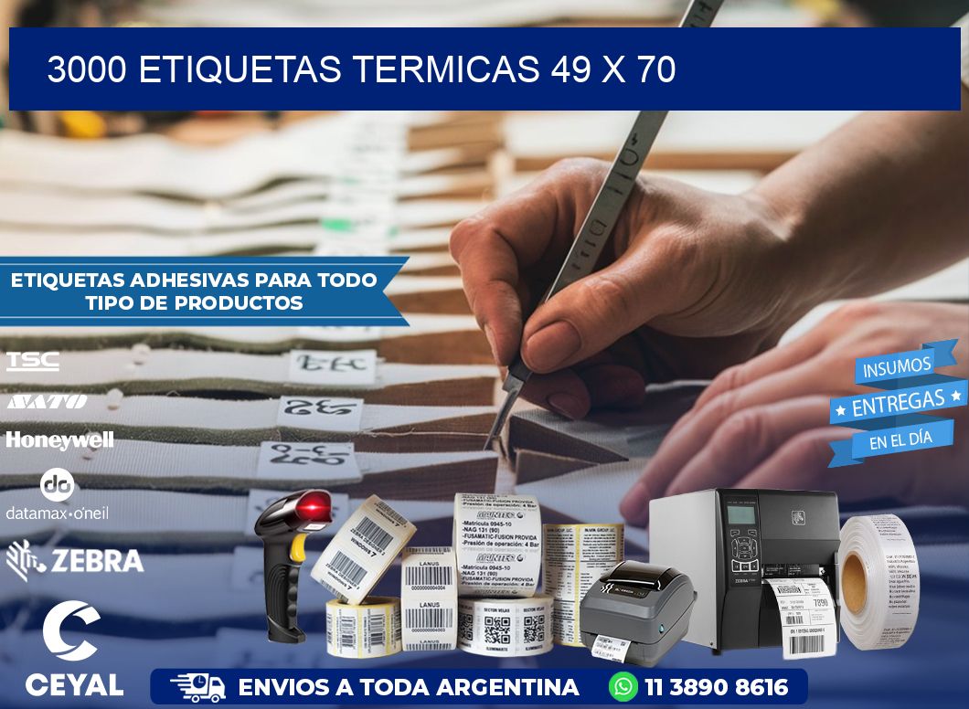 3000 ETIQUETAS TERMICAS 49 x 70