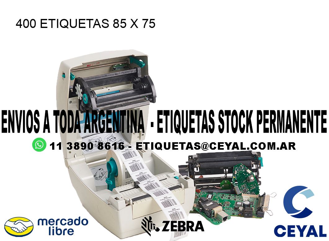 400 ETIQUETAS 85 x 75